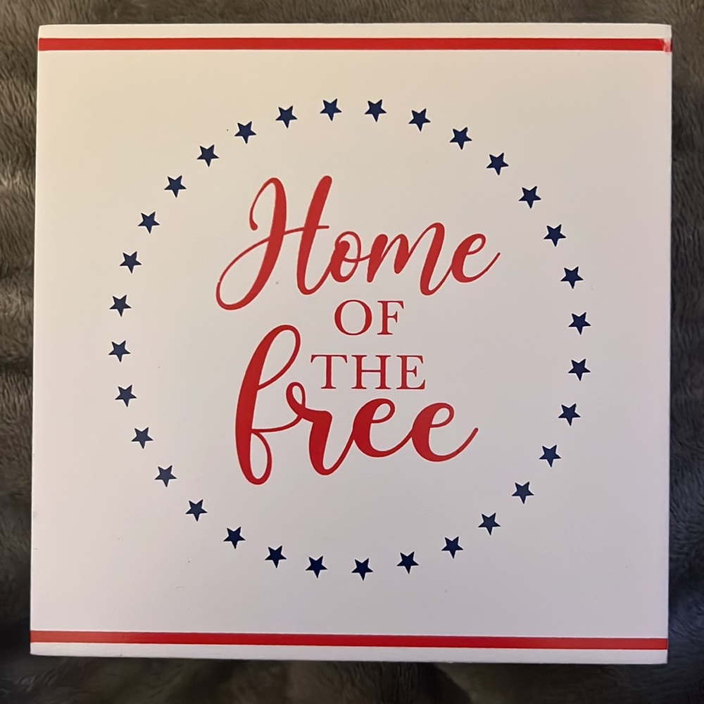 🌻 Home of the Free Box Sign 🇺🇸